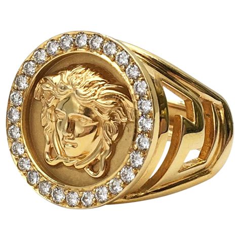 18k versace gold ring|Versace ring real gold.